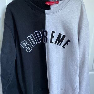 Supreme Split Crewneck Black